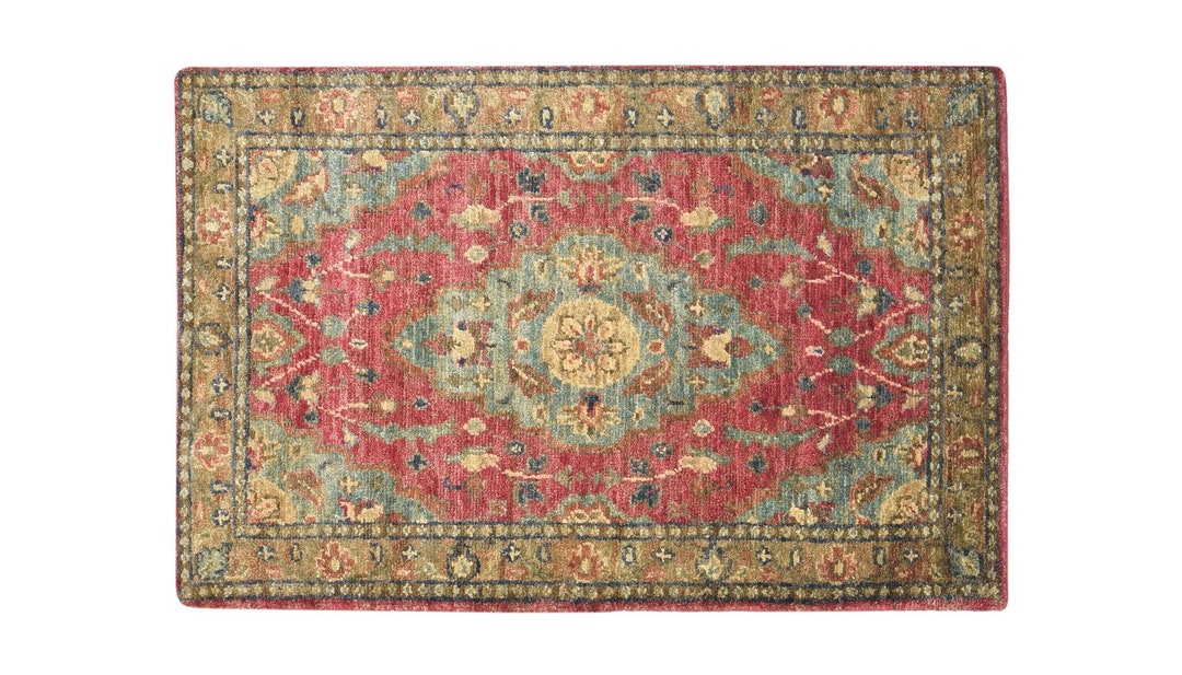 Jute Rug Red Rug 5' X 8' Persien Hand Knotted Herizindian Oriental