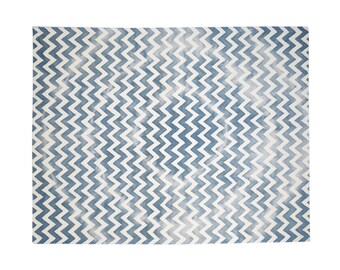 8' X 10' Rug Wool Charcoal Modern Hand Tufted Scandinavian Chevron Large Carpet