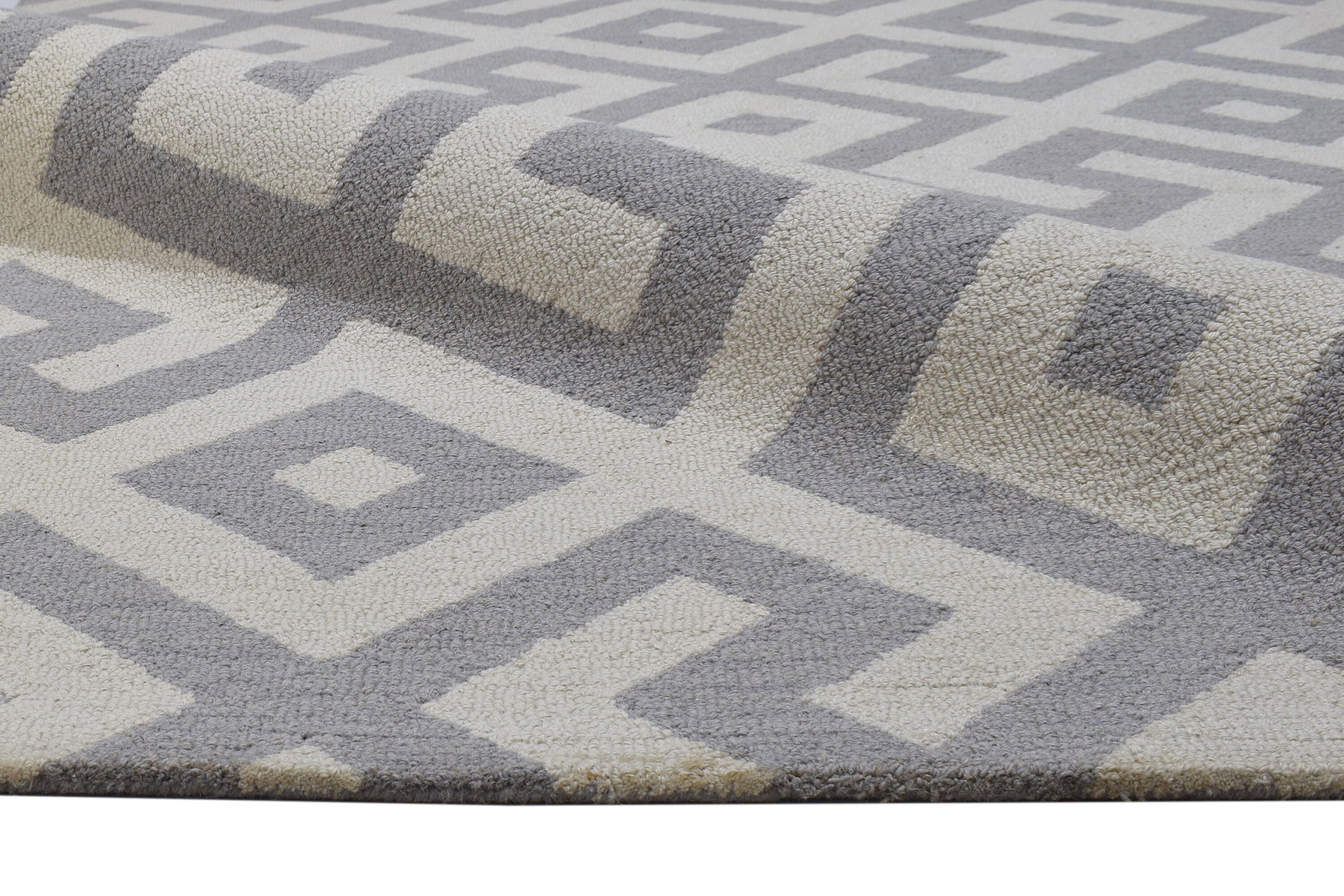 Wool grey rug 5x8 modern hand tufted scandinavian geometric Etsy