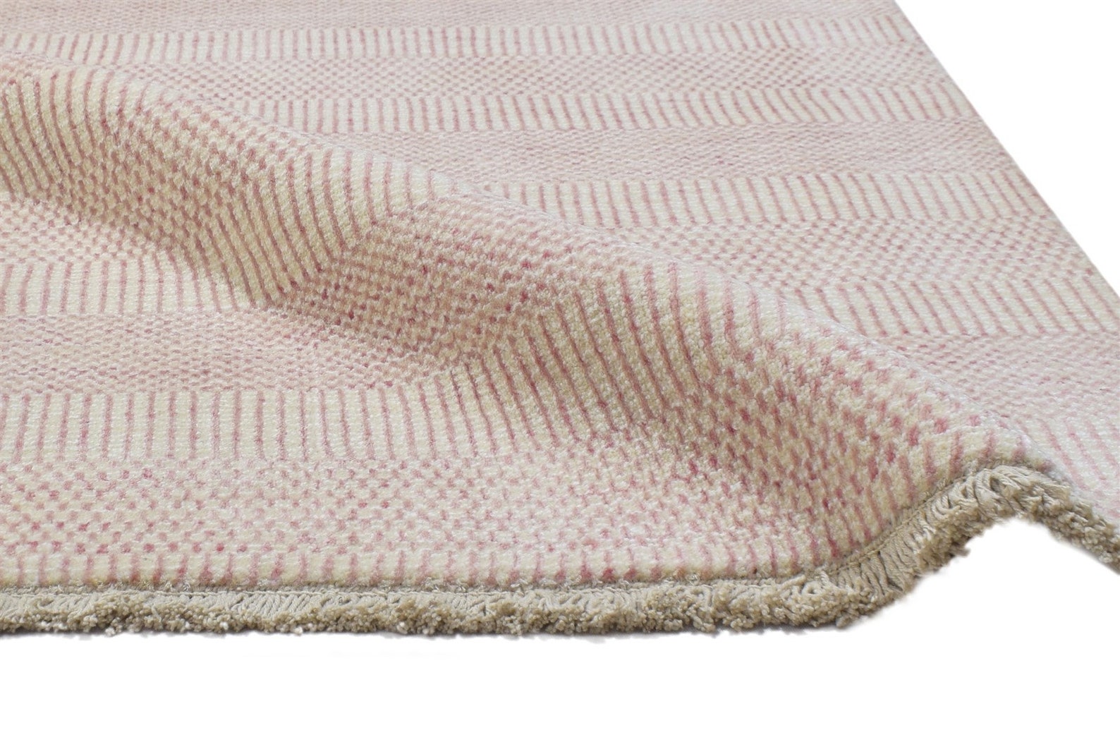 Wool / Silk Pink Rug 2X3 Modern Hand Knotted Scandinavian Etsy