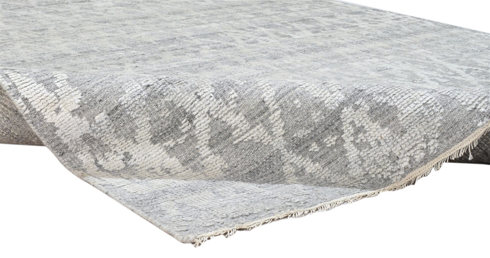 Wool Silk Silver Rug 6X9 Modern Hand Knotted Moroccan Trellis Etsy