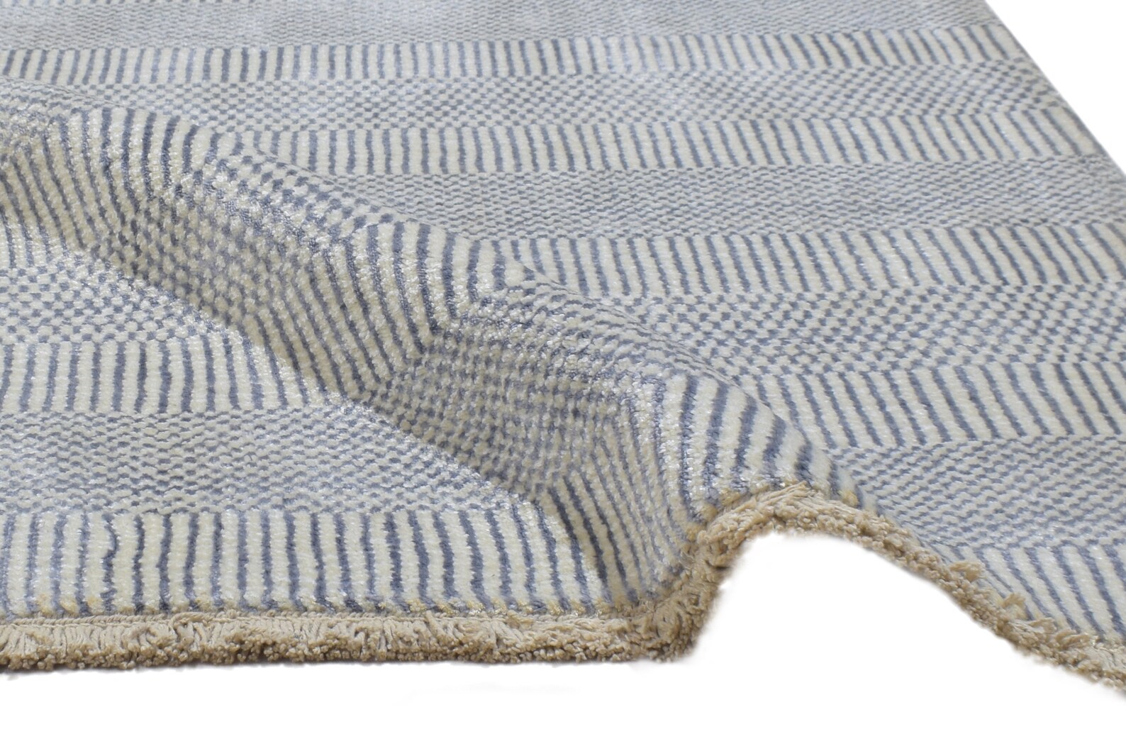 Wool / silk grey rug 2x3 modern hand knotted scandinavian Etsy