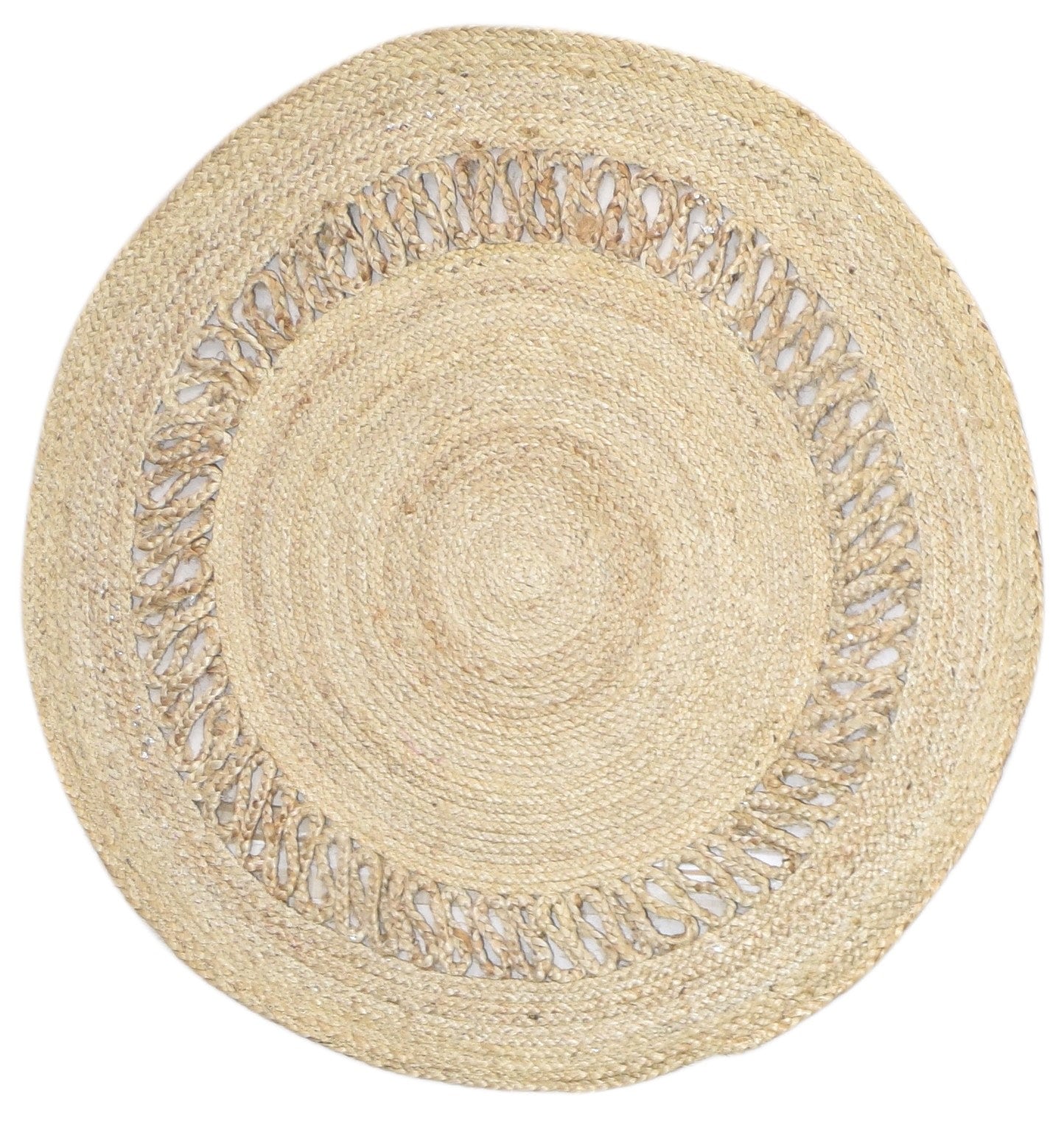 Jute Beige Rug 3' X 3' Modern Hand Woven Scandinavian Etsy