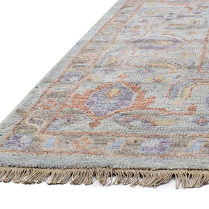 Oushak Rug 10x14, 9x12, 8x10 Blue hand knotted Wool Persian Rug large Area Rug image 4