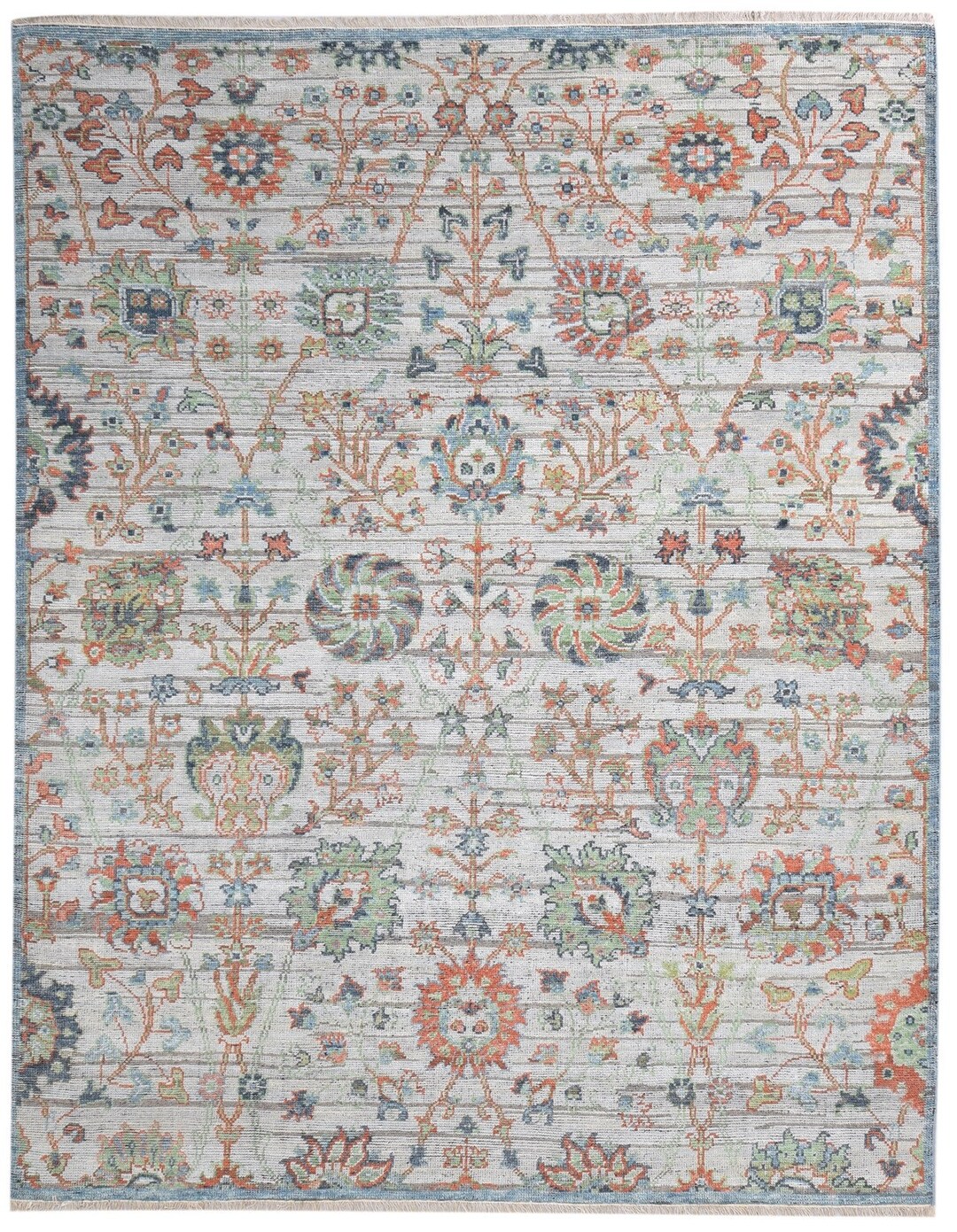 Grey 8x10 Wool Rug 8' X 10' Persian Hand Knotted Kashan Oriental Large