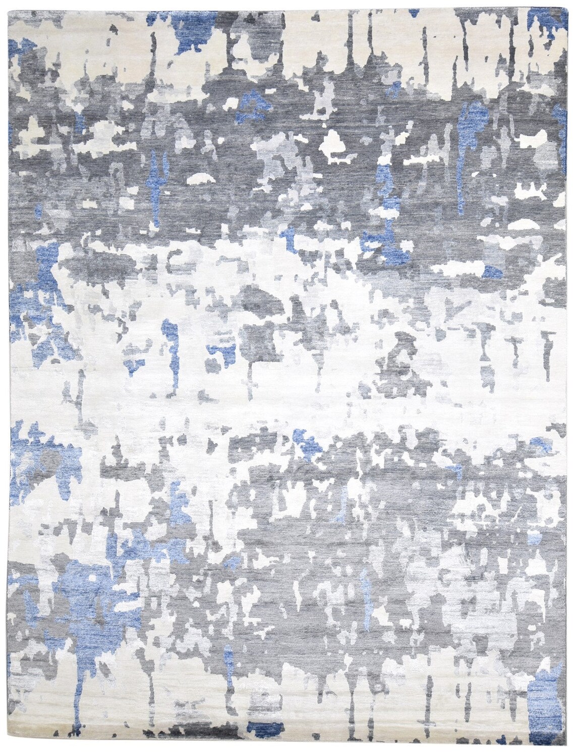 Wolle / Seide grauEr Teppich 9x12 modern handgewebt | Etsy