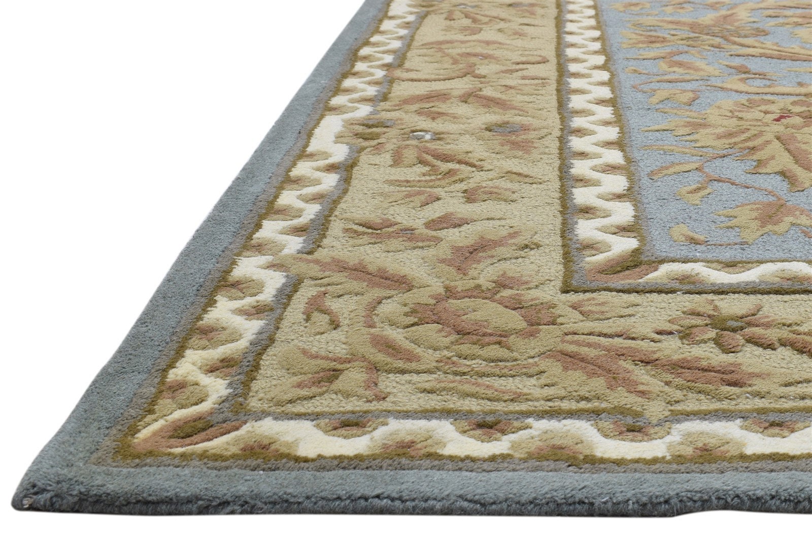 Wool blue rug 8' x 10' hand tufted peshawar oriental Etsy