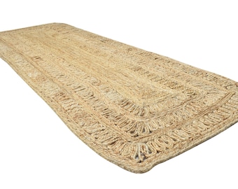 Jute Rug  Beige Rug 3' X 9' Modern Hand Woven Scandinavian Solid Room Size Carpet Natural  Rug  Rugs