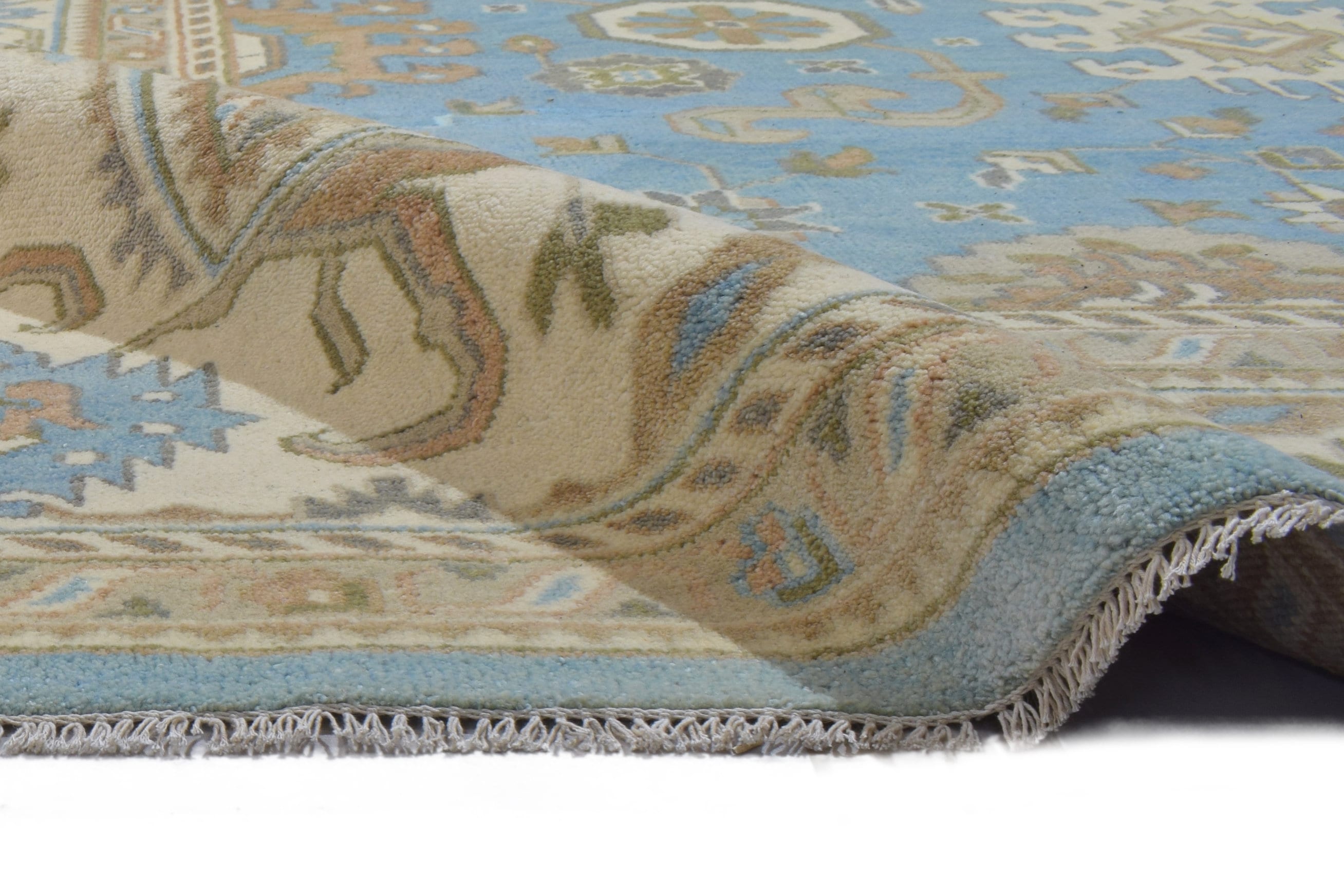 Wool blue rug 10x14 persian hand knotted oushak oriental extra Etsy