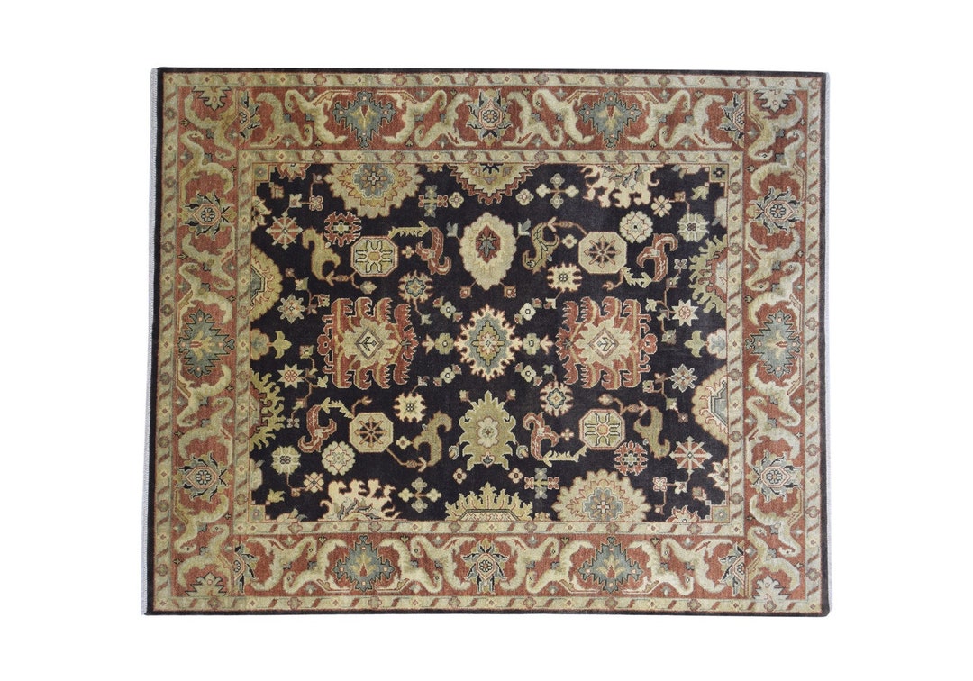 Oushak Rug 8x10 Wool Black Rug 8' X 10' Persian Hand Etsy