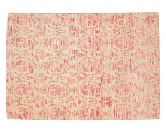 Jute Rug  / Art Silk Rug Pink Rug 4X6 Modern Jacquard Loom French Damask Room Size Carpet Natural  Rug  Rugs