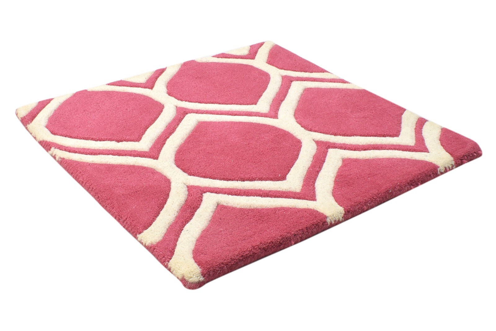 Wool Pink Rug 2' X 2' Modern Hand Tufted Moroccan Etsy