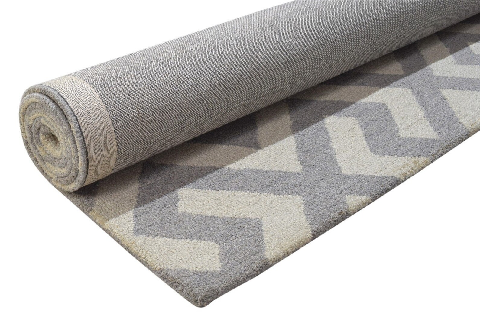 Wool grey rug 5x8 modern hand tufted scandinavian geometric Etsy