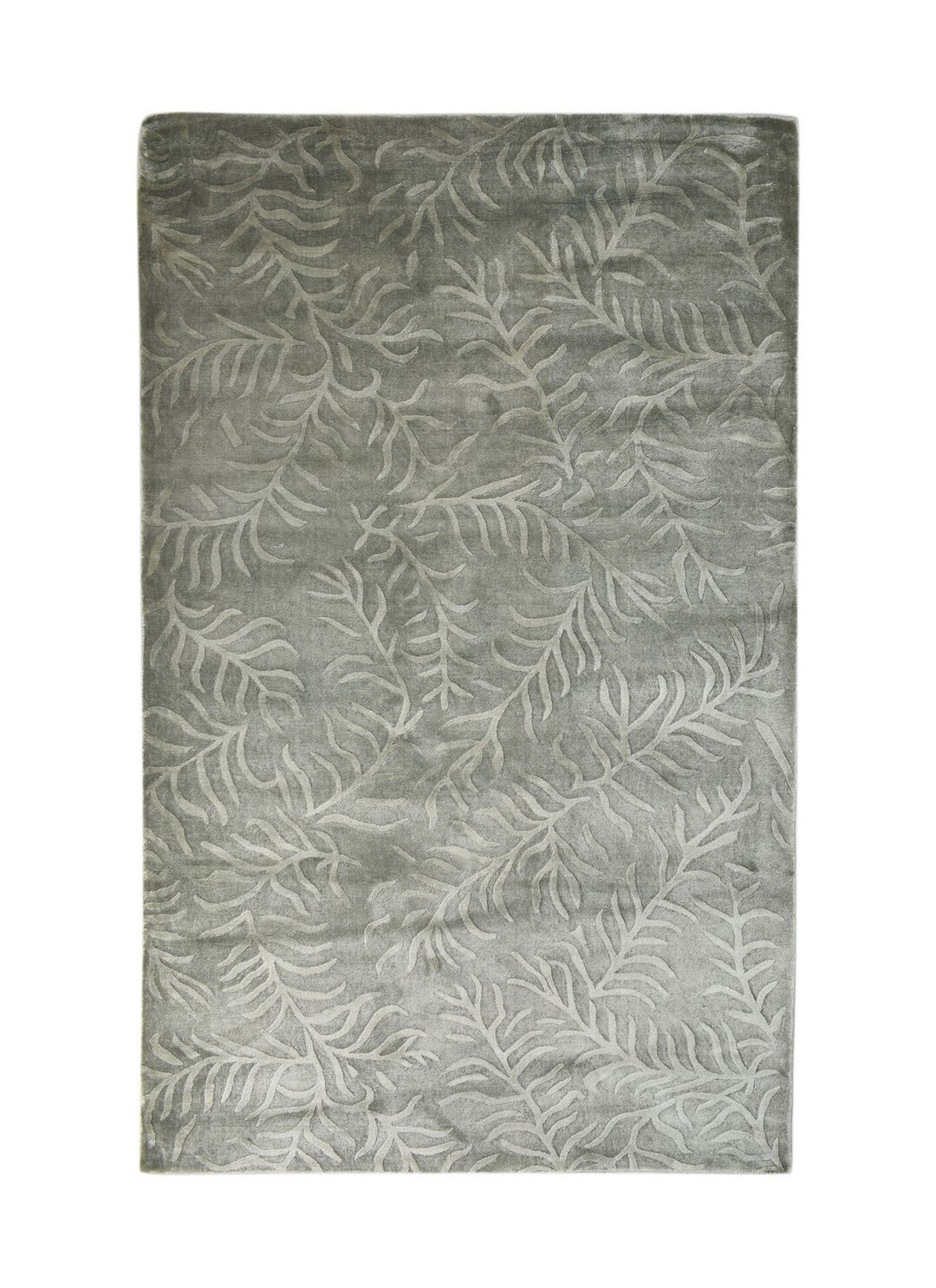 5' X 8' Rug Art Silk Rug Grey Modern Handloom French Floral Room Size