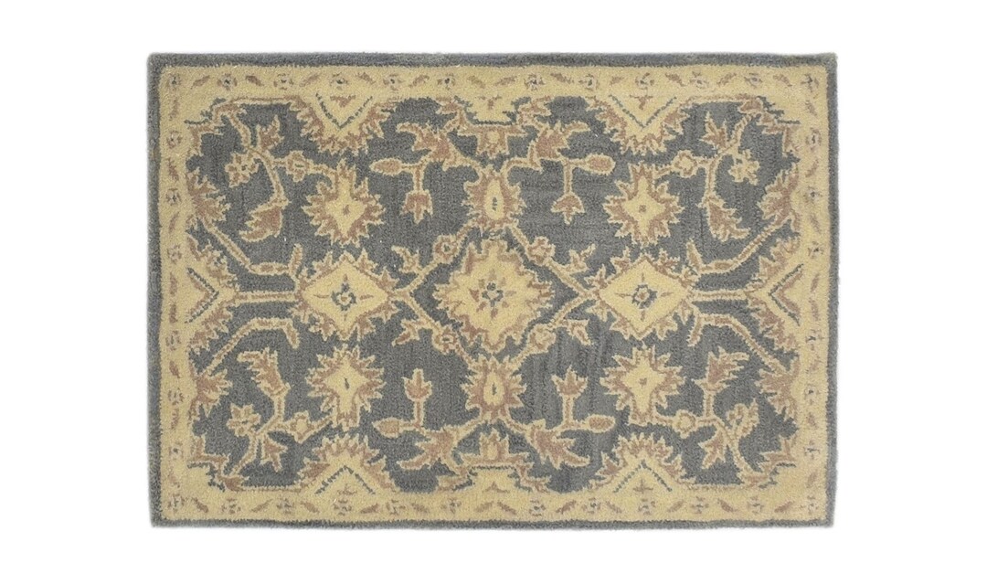 Hand Tufted Charcoal Wool Rug 2' X 3' Persien Afshar Etsy UK