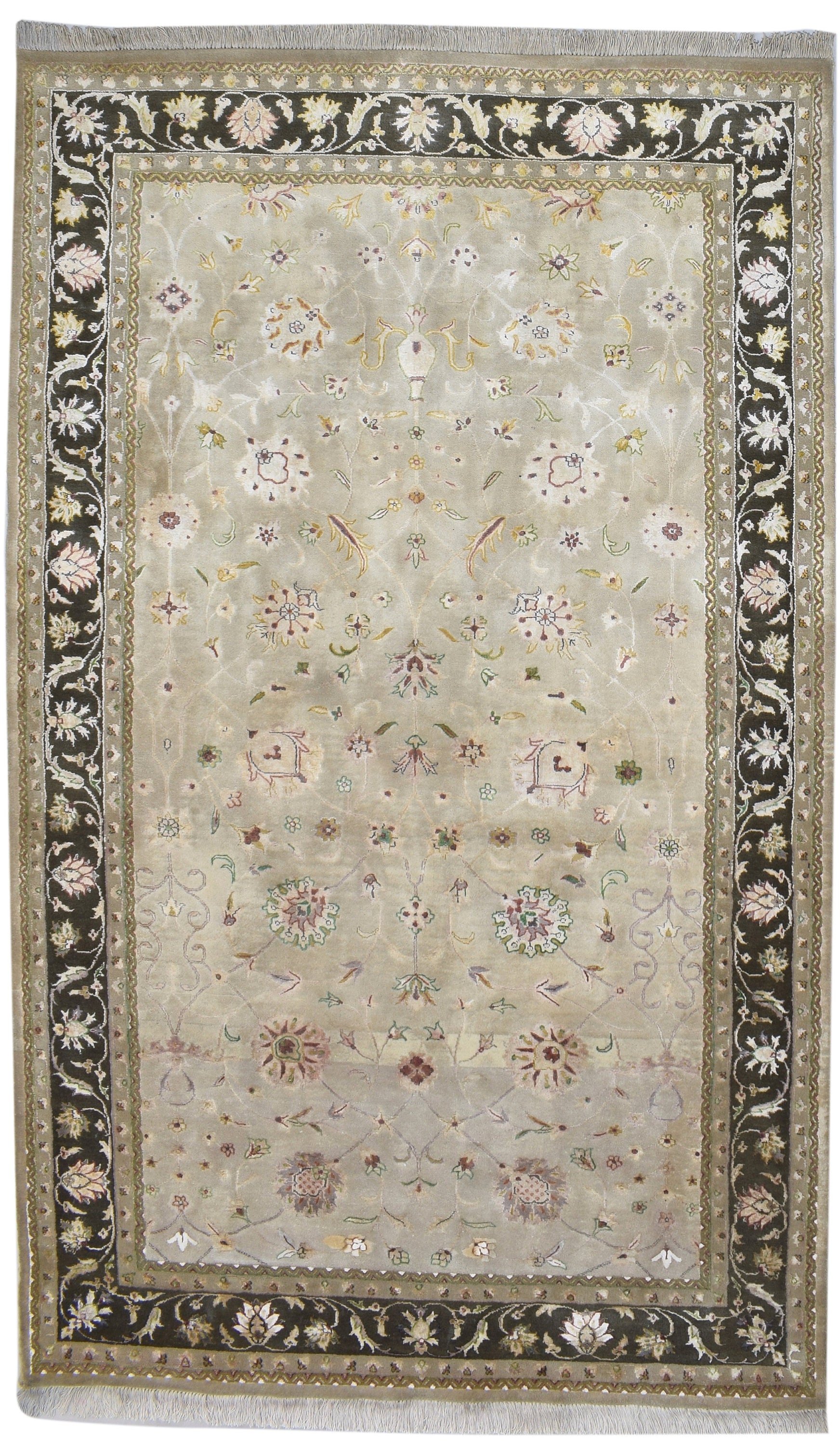 Wool / silk grey rug 5x8 hand knotted oushak oriental room Etsy