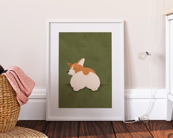 Corgi Artwork - PRINTABLE WALL ART | Digital Download, Dog Wall Art, Wall Decor Print, Corgi Art, Cute Dog, Welsh Corgi, Corgi Art Print