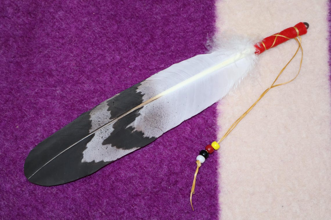 Native American Made Golden Eagle Replica Feather 4 Directions Wall ...