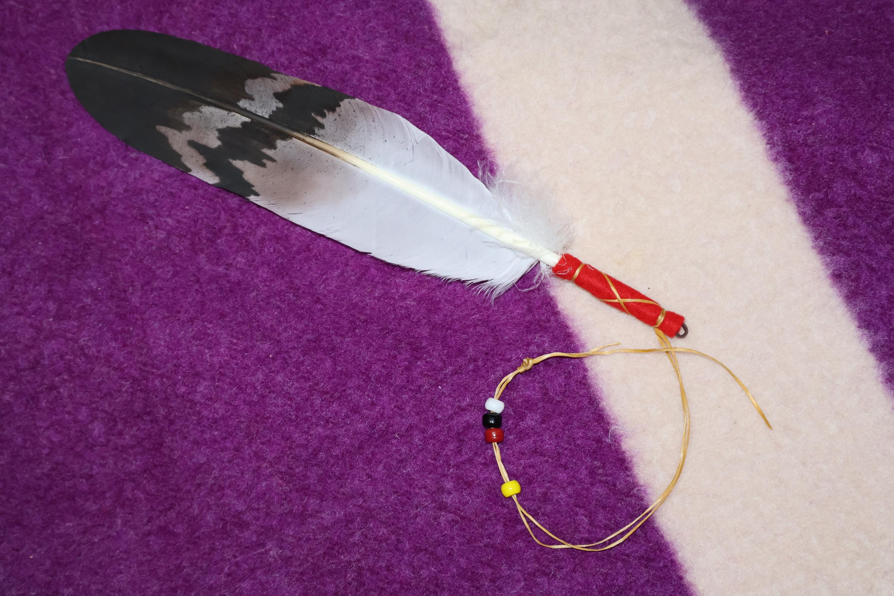Native American Made Golden Eagle Replica Feather 4 Directions Wall ...
