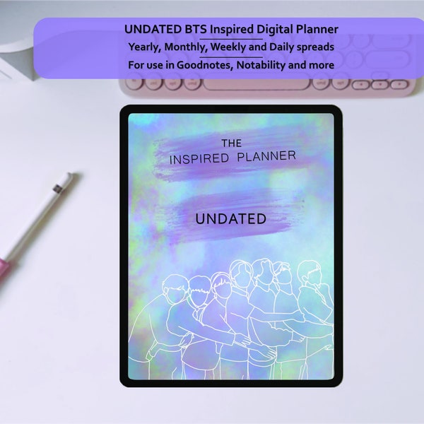 BTS Inspired, Undated, Digital Planner for GoodNotes, Notability & more | iPad Planner