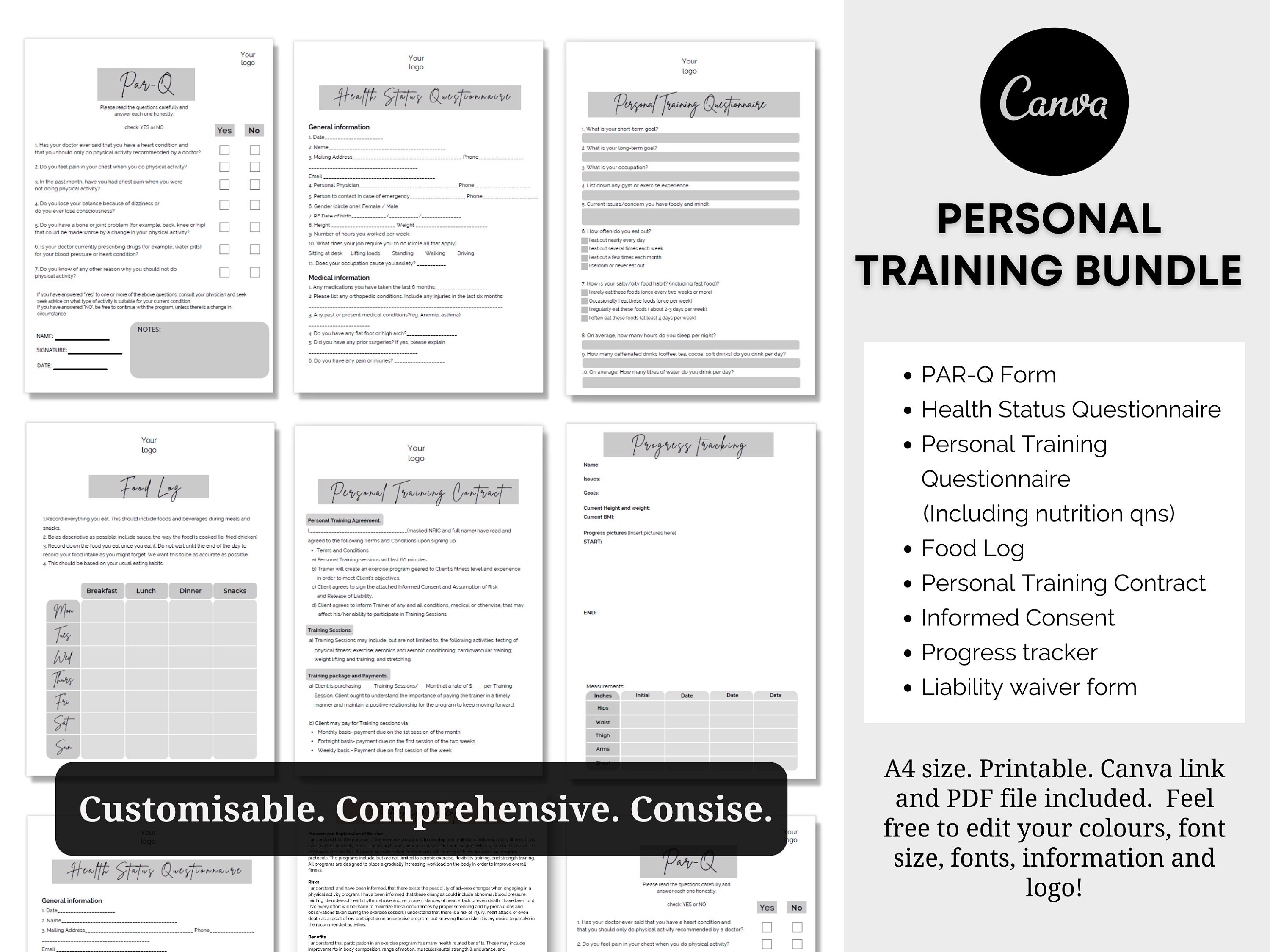 Free Personal Training Waiver and Release Form - PDF