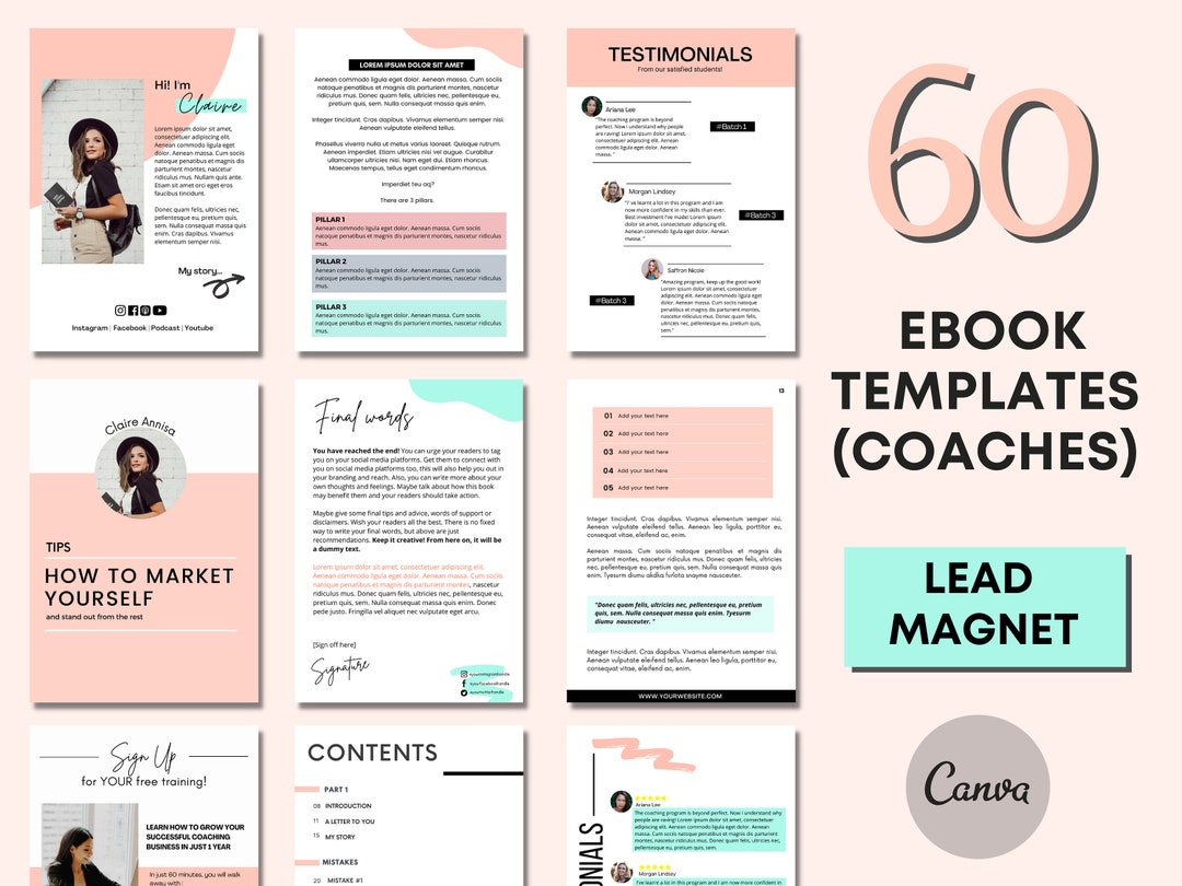 Ebook Template Canva | Coach Lead Magnet Template | Best Ebook Template ...