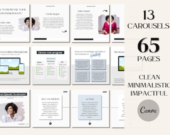 Carousel Instagram templates | Coach and content creator instagram posts | Minimalist Instagram carousel canva | Clean templates