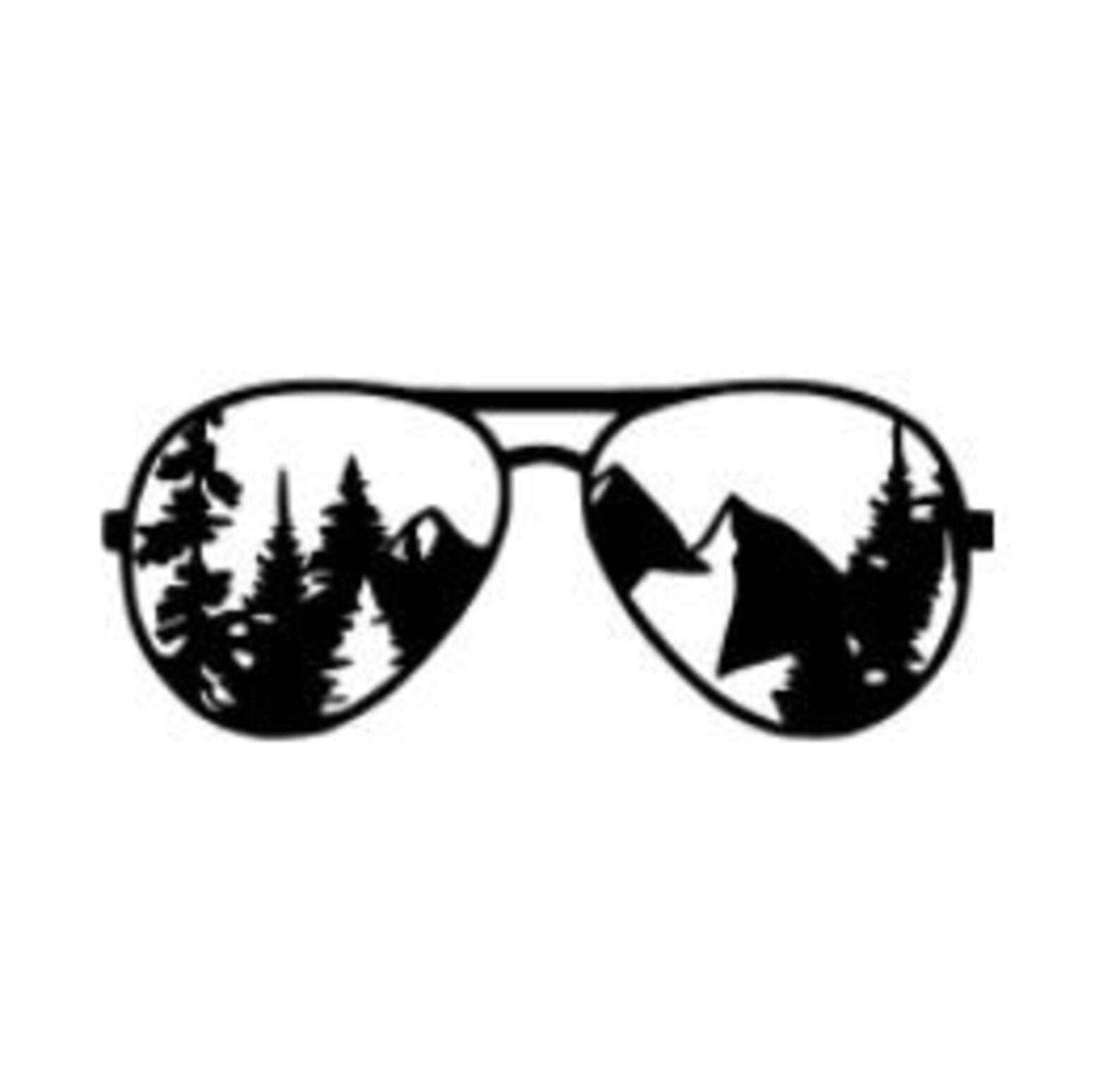 Sunglasses with Mountains or Beach Reflection Decal Etsy
