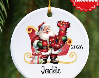 Personalized Letter Name Ornament, 2026 Christmas Family Keepsake, Custom Initial Ornament, Family Gift
