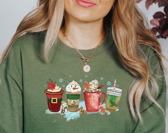 Kaffee Sweatshirt, Weihnachts-Kaffeepullover, But First Coffee, Geschenk für Kaffeeliebhaber, Kaffee-Shirt, Kaffee-Liebhaber-Pullover, Kaffee-Geschenk