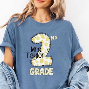 Second Grade Teacher Comfort Colors® Shirt, Custom Second Grade Teacher, Personalized 2nd Grade Teacher Tee, Back to School Teacher Shirt
