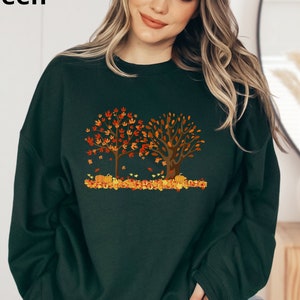 Fall Leaves Shirt Women, Cute Fall Sweater, Womens Sweaters, Womens Fall Sweaters, Fall Leaves Sweatshirt, Fall Gifts for Women, Green Shirt