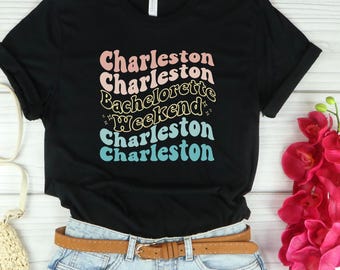 Charleston Bachelorette Party Shirt, Retro Bridal Party Tshirts, Bride and Bridesmaid Shirts, Charleston Bach Trip Shirts, Bridal Party