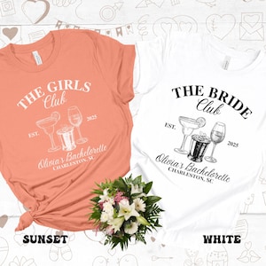 Koszula na wieczór panieński w Charleston, koszulki na plażowe przyjęcie weselne, spersonalizowane koszulki dla panny młodej i druhny, koszulki na wycieczkę Charleston Bach