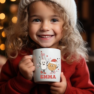 Personalized Kids Cocoa Mug, Kids Hot Chocolate Mug, Custom Christmas Mug, Christmas Gifts for Kids, Kids Christmas Party Favors, Kids Gifts