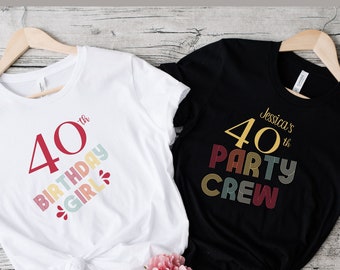 Camisetas personalizadas para fiesta de 40 cumpleaños, camisetas personalizadas para 40 cumpleaños, camisetas para grupos de cumpleaños, camisetas de cumpleaños a juego