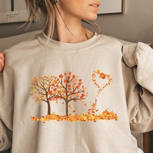 Womens Fall Leaves Shirt, Halloween Pumpkin Sweatshirt, Fall Sweatshirt, Women Fall Sweatshirt, Fall Shirts, Fall Season, Autumn Sweatshirt