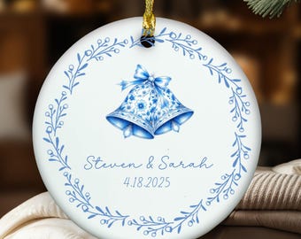 Personalized Wedding Ornament, First Christmas Married Ornament, Just Married Ornament, Personalized Wedding Gift, Gift for Bride & Groom