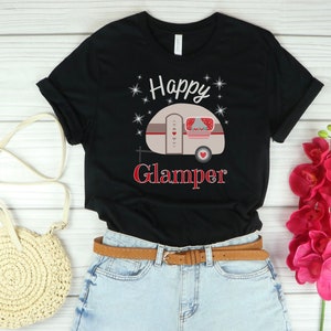 Glampingshirts, campingshirts, grappig campingshirt, glamping-t-shirts, campingt-shirt, avontuurshirt, wandelshirt, familievakantieshirt