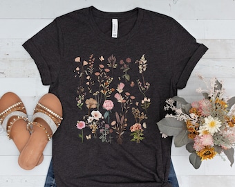 Wildblumen Tshirt, Wildblumen Shirt, Blumen Tshirt, Blumen Shirt, Geschenk für Mama, Cottagecore Shirt, beste Freundin Geschenk, Pflanzen Mama Shirt