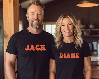 Halloween-Paar-Kostüm, Jack und Diane Shirts, Erwachsene Halloween-Kostüm-Paare, Paare Halloween-T-Shirts, Halloween-Party-T-Shirts