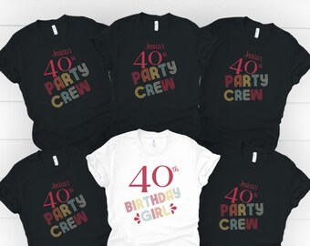 Camisetas personalizadas para fiesta de 40 cumpleaños, camisetas personalizadas para 40 cumpleaños, camisetas para grupos de cumpleaños, camisetas para grupos de cumpleaños, camisetas a juego para cumpleaños