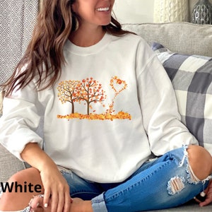 Womens Fall Leaves Shirt, Halloween Pumpkin Sweatshirt, Fall Sweatshirt, Women Fall Sweatshirt, Fall Shirts, Fall Season, Autumn Sweatshirt