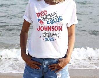 4 juli-shirt, bijpassend familie-T-shirt, aangepaste 4 juli-T-shirts, Independence Day-shirt, 4 juli-kindershirt, gepersonaliseerd familie-T-shirt