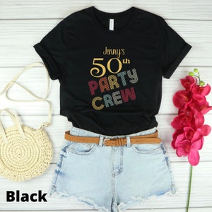 50. Geburtstagsparty-Shirts Kundenspezifisches, personalisiertes 50. Geburtstags-Shirt, Geburtstags-Crew-Shirts, Geburtstags-Gruppen-Shirts, zusammenpassende Geburtstags-Shirts