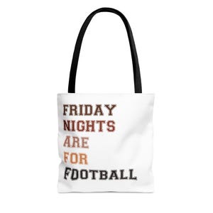 Football Mom Tote Bag, Football Sports Bag, Game Day Tote Bag, Friday Nights are for Football, Football Mom Bag