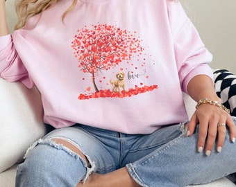 Goldendoodle Valentine's Day Sweatshirt, Dog Lover Gift, Valentines Sweaters, Valentine Doodle Shirt, Dog Mom Shirt, Golden Doodle Shirt