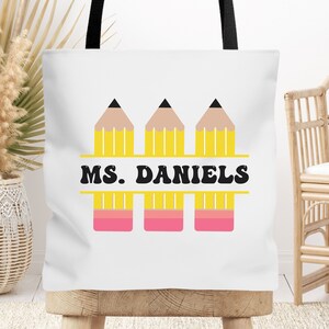 Personalized Teacher Tote Bag, Custom Name Bag,Thank You Gift, Personalized Teacher Gift, Custom Teacher Appreciation Gift, End Of Year Gift