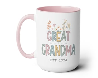 Great Grandma Gift, Great Grandma Coffee Mug, Christmas Gift for Great Grandma, Pregnancy Announcement Grandparents, Great Grandma Est
