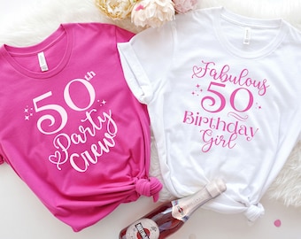 50º aniversário para mulheres, camiseta de 50º aniversário, camisetas de grupo de 50º aniversário, Cinquenta e Fabuloso, presente de 50º aniversário, camiseta 50 e Fabuloso
